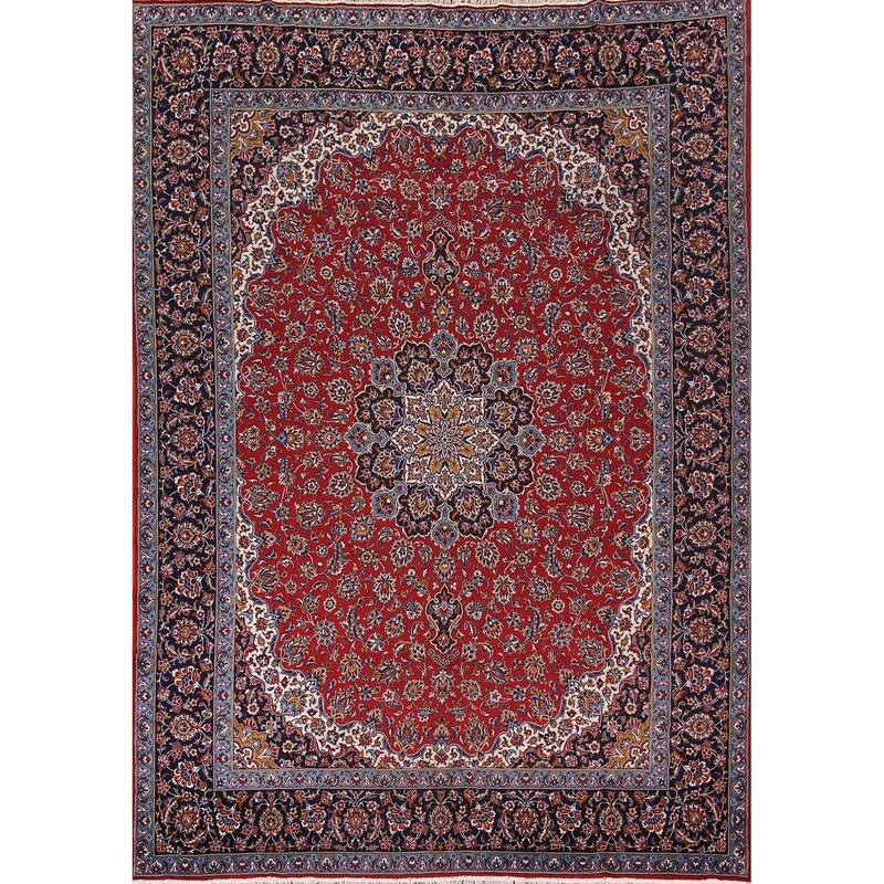Traditional Red Kashan Turkish Rug Machine Made Home Decor Carpet - 9'8" x 12'6"