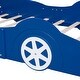 preview thumbnail 20 of 23, Full Size Race Car-Shaped Platform Bed with Wheels Wooden Platform Bed Frame with Support Slats, Twin Floor Bed