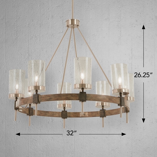 Bridlewood 8 light chandelier with a stone gray and brushed nickel finish and clear seeded glass by Minka Lavery Bed Bath Beyond 20089636