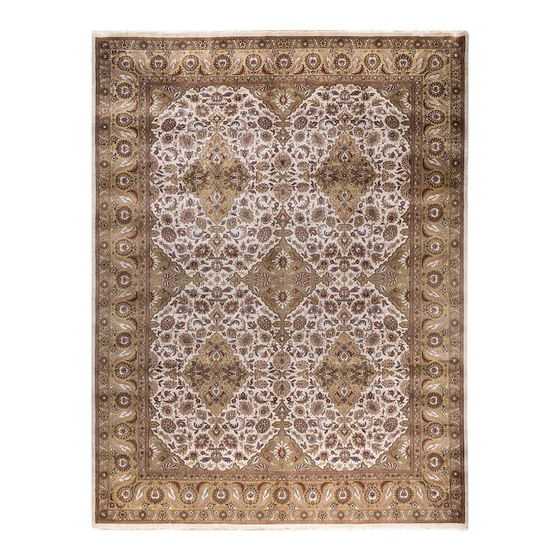 Kashan One-of-a-Kind Hand-Knotted Area Rug, Brown - 9' 3" x 12' 1"