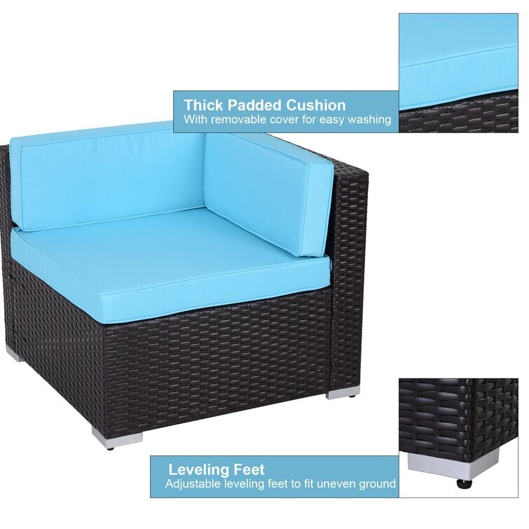 Merton Wicker/Rattan 6 - Person Seating Group with Cushions - Bed Bath \u0026  Beyond - 35748029