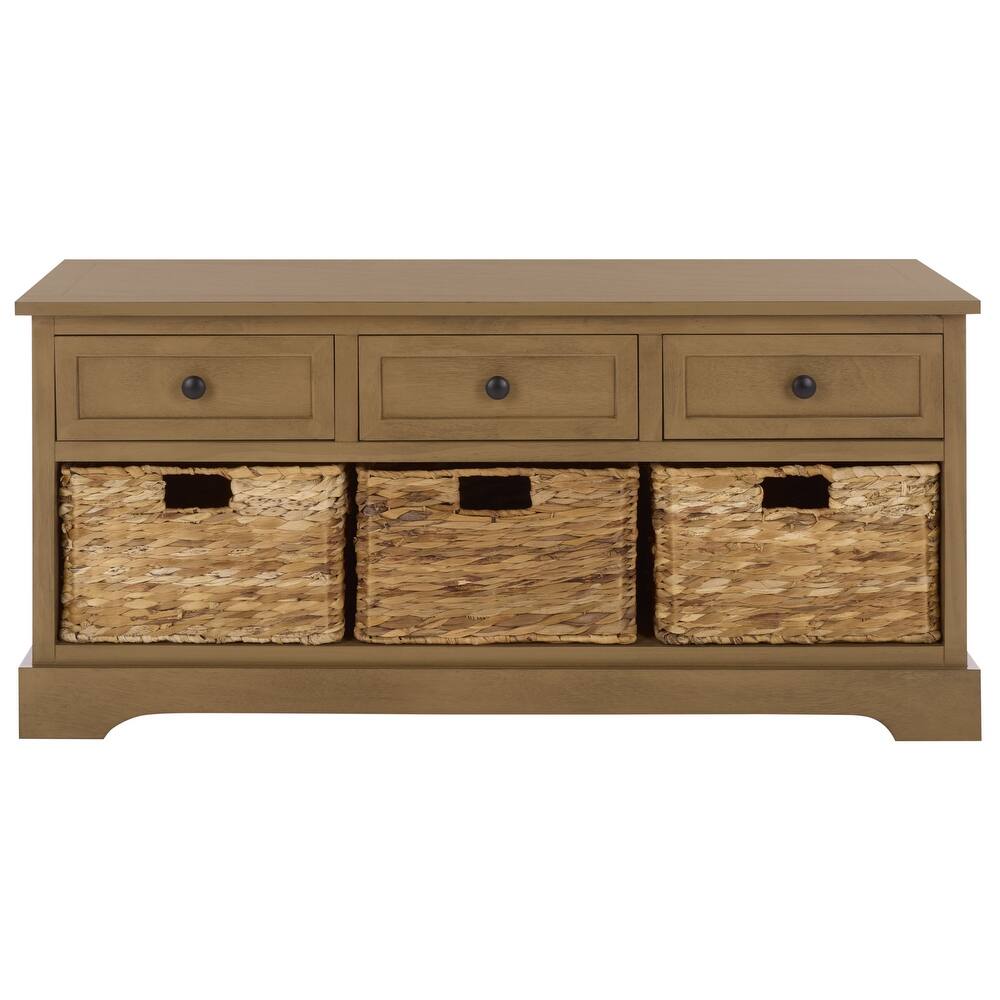 SAFAVIEH Ara Grey 3-Drawer Storage Unit - 42.1" x 15.4" x 19.7" - 42"W x 15"D x 20"H