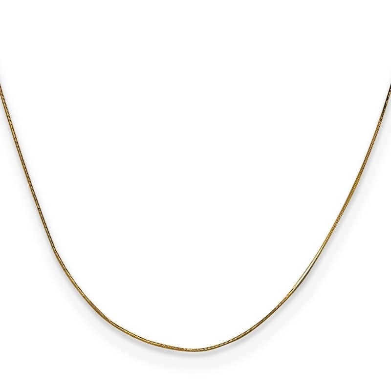 Curata 14k Solid Gold .70mm Octagonal Snake Chain Necklace (Lobster)