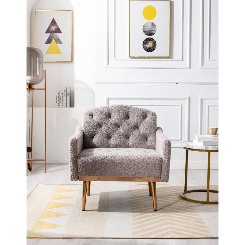 Tufted Decorative Fabric Armchair