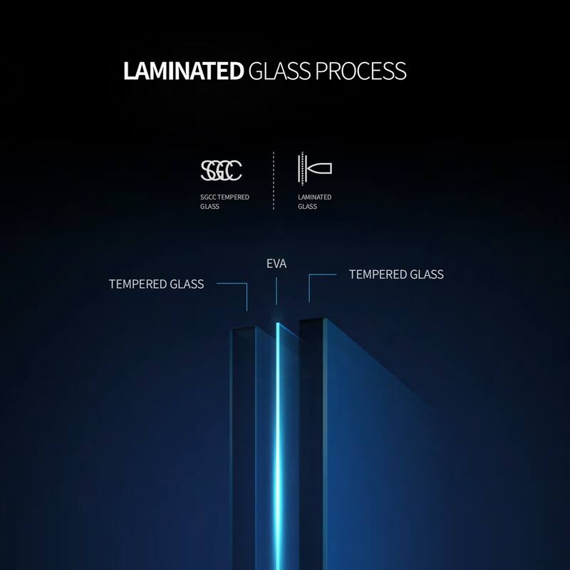 56"-60"W x 70"Frameless Sliding Shower Door with Clear Tempered Glass