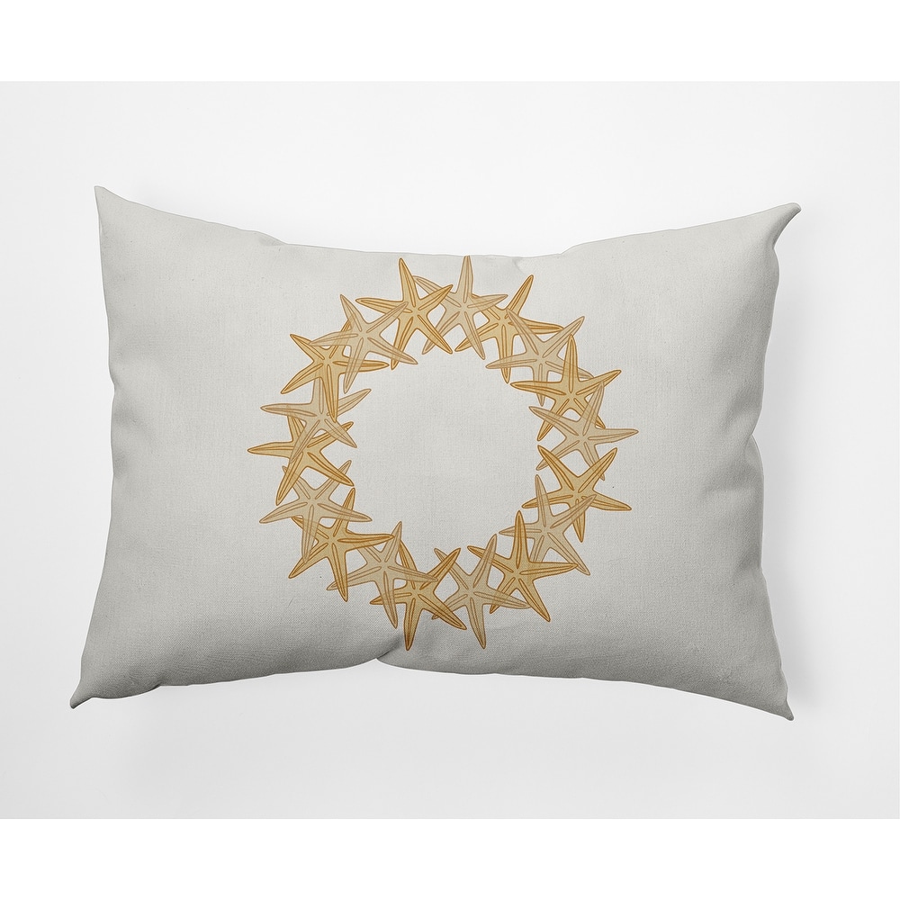 Starfish Wreath Soft Spun Polyester Decorative Throw Pillow