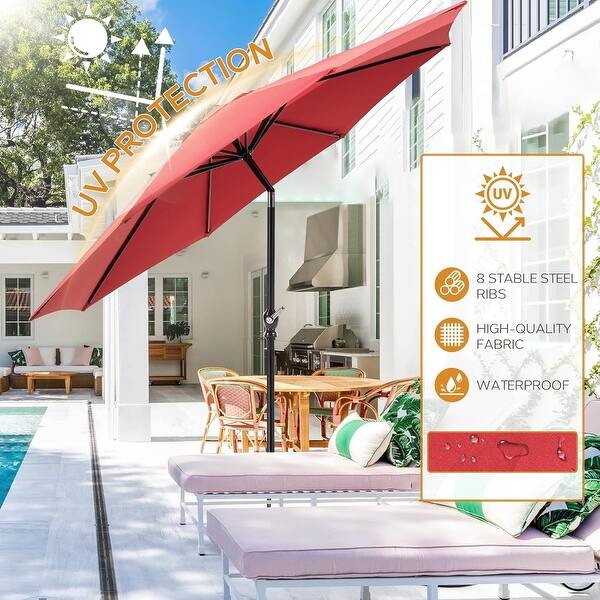 linen triple vent market patio umbrella with base 15 Yaheetech 15FT Double-Sided w/Base 12 Ribs Vented, Sky Blue Age_3-5 Cast Iron Umbrella Base PACK SIZE:SINGLE Every warm