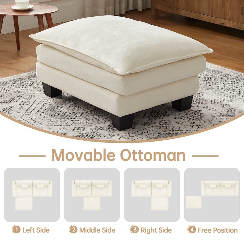 Modular Sectional Sofa, Comfy Cloud Couch Sectional Sofa with Ottoman, Deep Seat Sofa Sleeper for Living Room