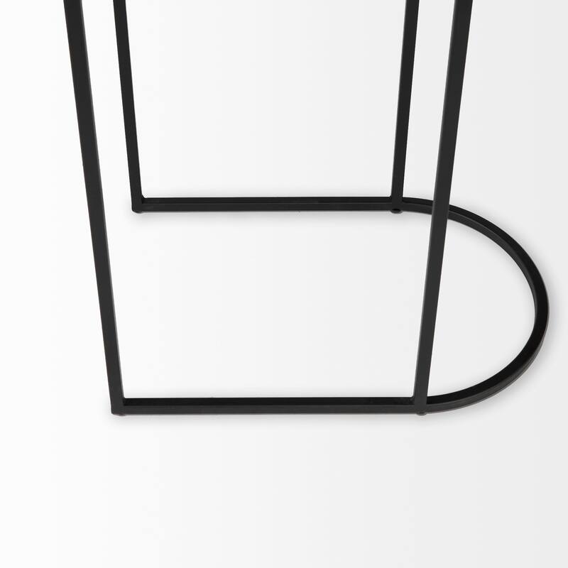 Celine Black Iron & Glass Nesting Accent Tables - 24.2L x 12.6W x 22.4H