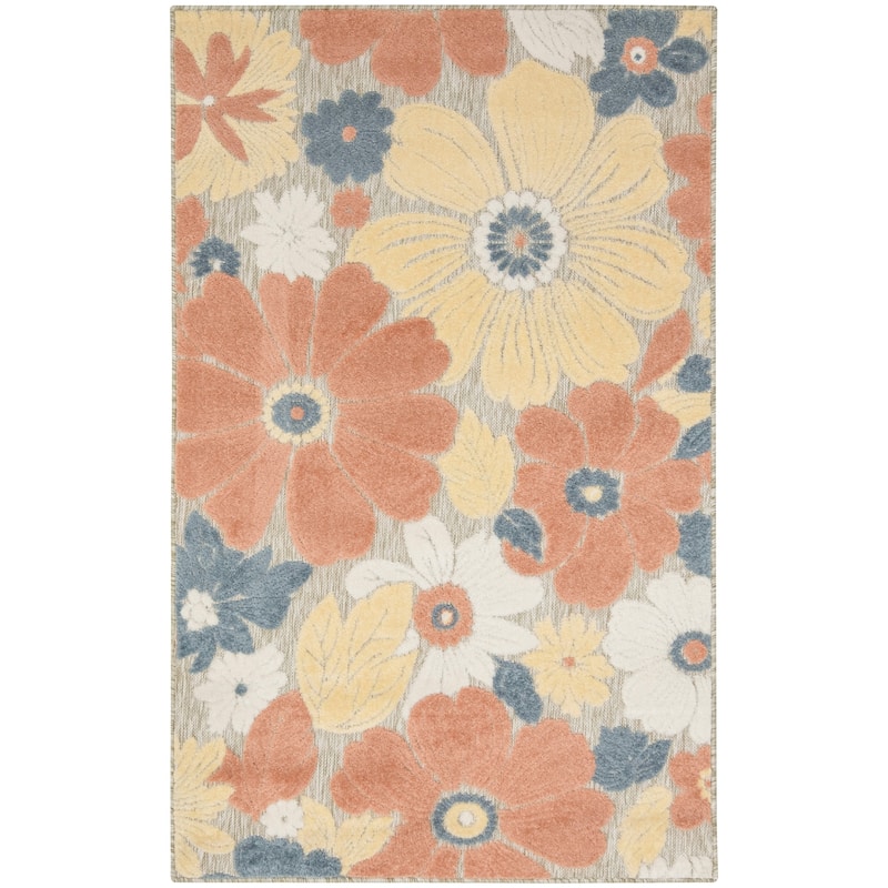 Nourison Aloha Indoor/Outdoor Floral Area Rug - 2'8" x 4' - Rose