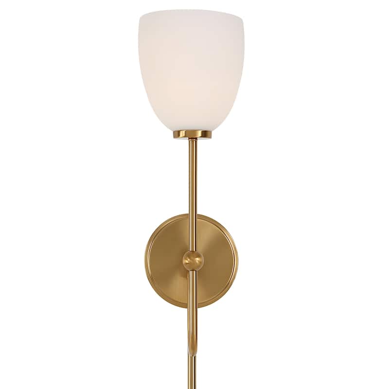 Uttermost Trophy 1 Light Brass Sconce - 5.75"W x 18.25"H x 8"D