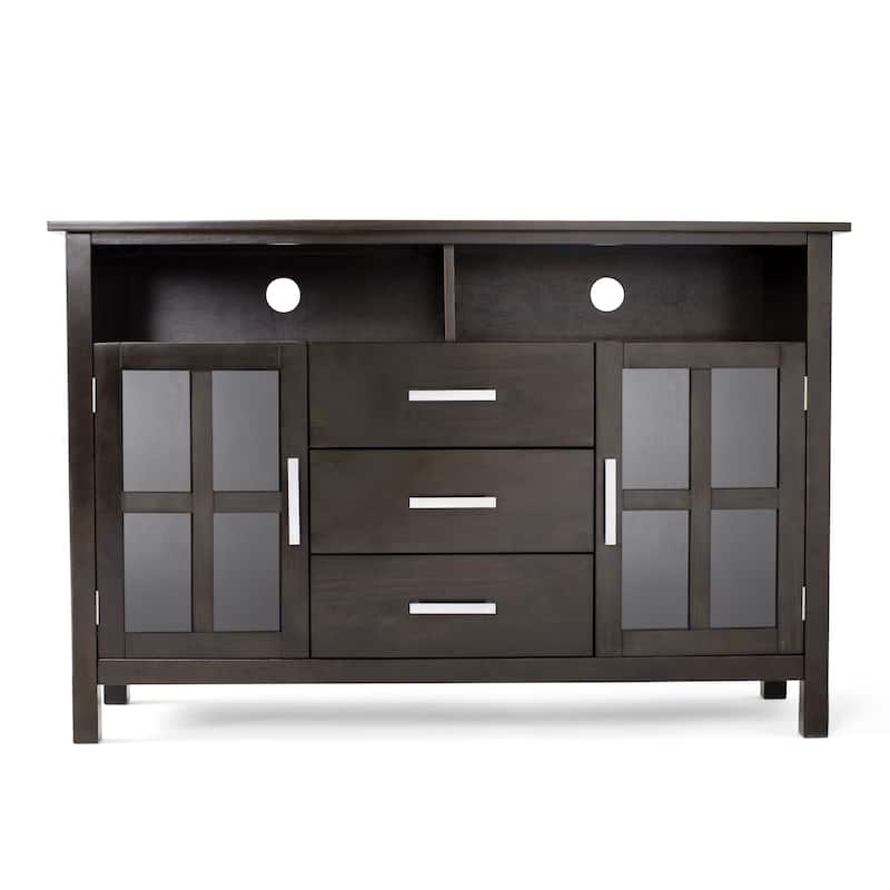 WYNDENHALL Waterloo SOLID WOOD 53 inch Wide Contemporary TV Media Stand - 53"w x 16.5"d x 34.8" h