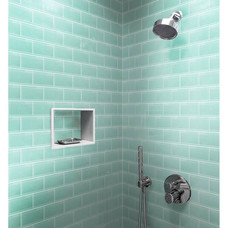 Apollo tile 3" x 6" Colorway Glossy Blizzard Blue Glass Tile (5 sq ft/case) - 40 Pack