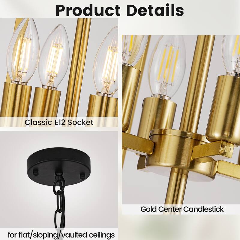 Modern Rectangle Chandelier Lantern Pendant Light Fixture
