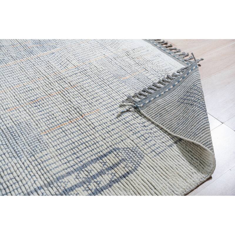 Home Decor Ivory Hand-Knotted Wool Contemporary Marrakech Handspun Area Rug. Timeless Elegance for Living Room, Bedroom, Office