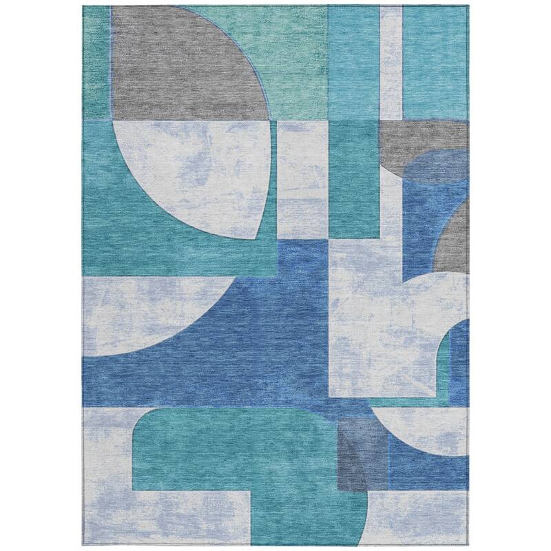 HomeRoots Geometric Modern Rectangle Outdoor Rug