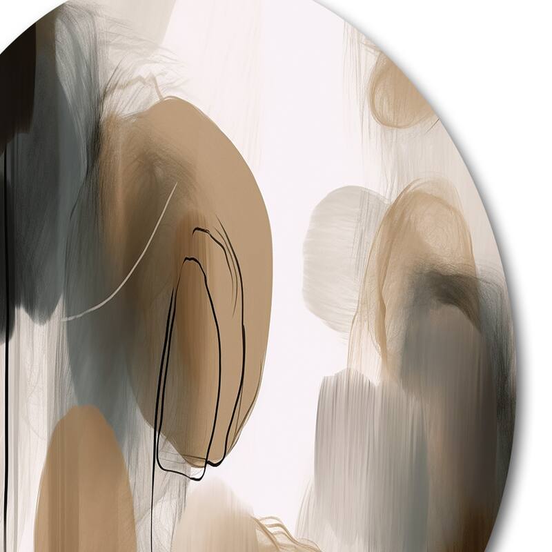 Designart "Painting Of Abstract Shapes II" Abstract Metal Round Wall Art