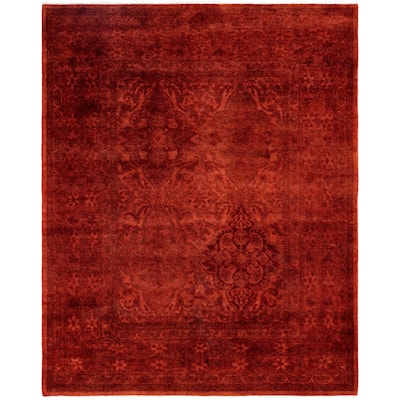 Overdyed One-of-a-Kind Hand-Knotted Area Rug - Orange - 5' 3" x 6' 5"