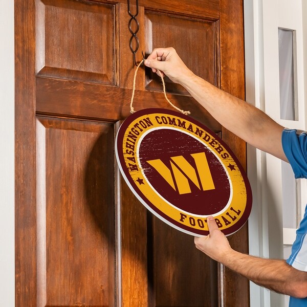 Washington Commanders Wooden Door Decor Wall Sign - Multi-Color