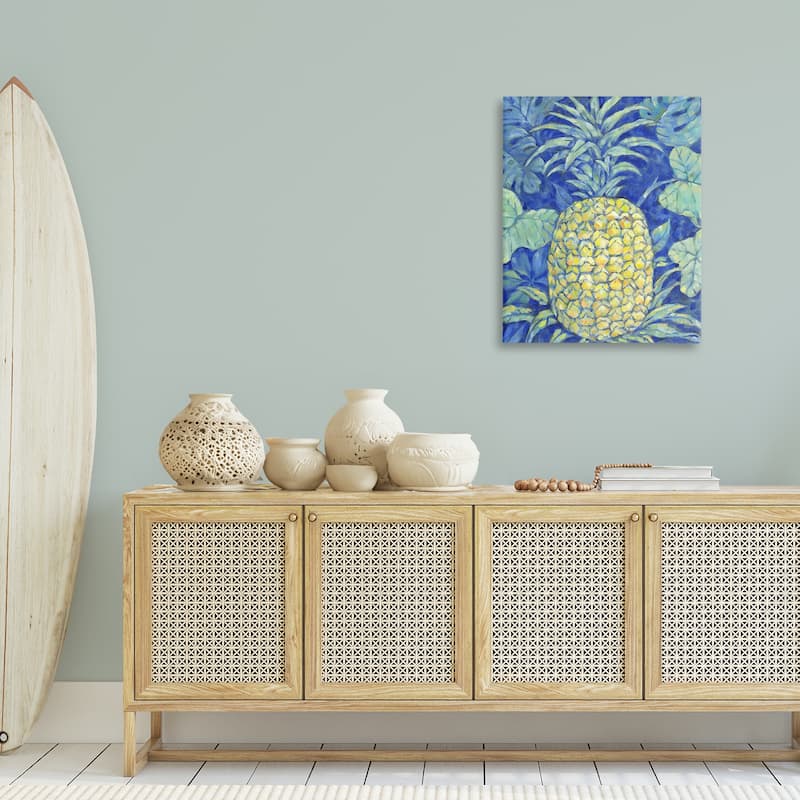 Stupell Blue Hawaii Pineapple Canvas Wall Art Design By Paul Brent