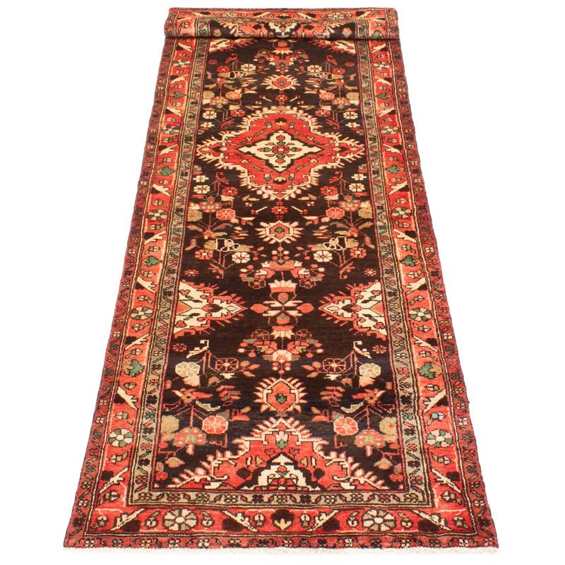 ECARPETGALLERY Hand-knotted Andelz Black Wool Rug - 3'2 x 9'10