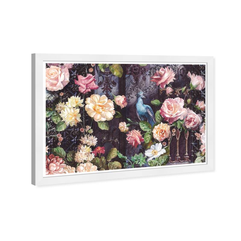 Wynwood Studio Prints Floral and Botanical Magical atmosphere Pink and Cream White Traditional Wall Art Canvas Print