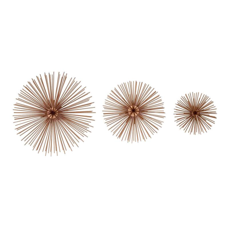 Metal Starburst 3D Home Wall Decor - Set of 3 Gold, Silver, Copper - CosmoLiving by Cosmopolitan