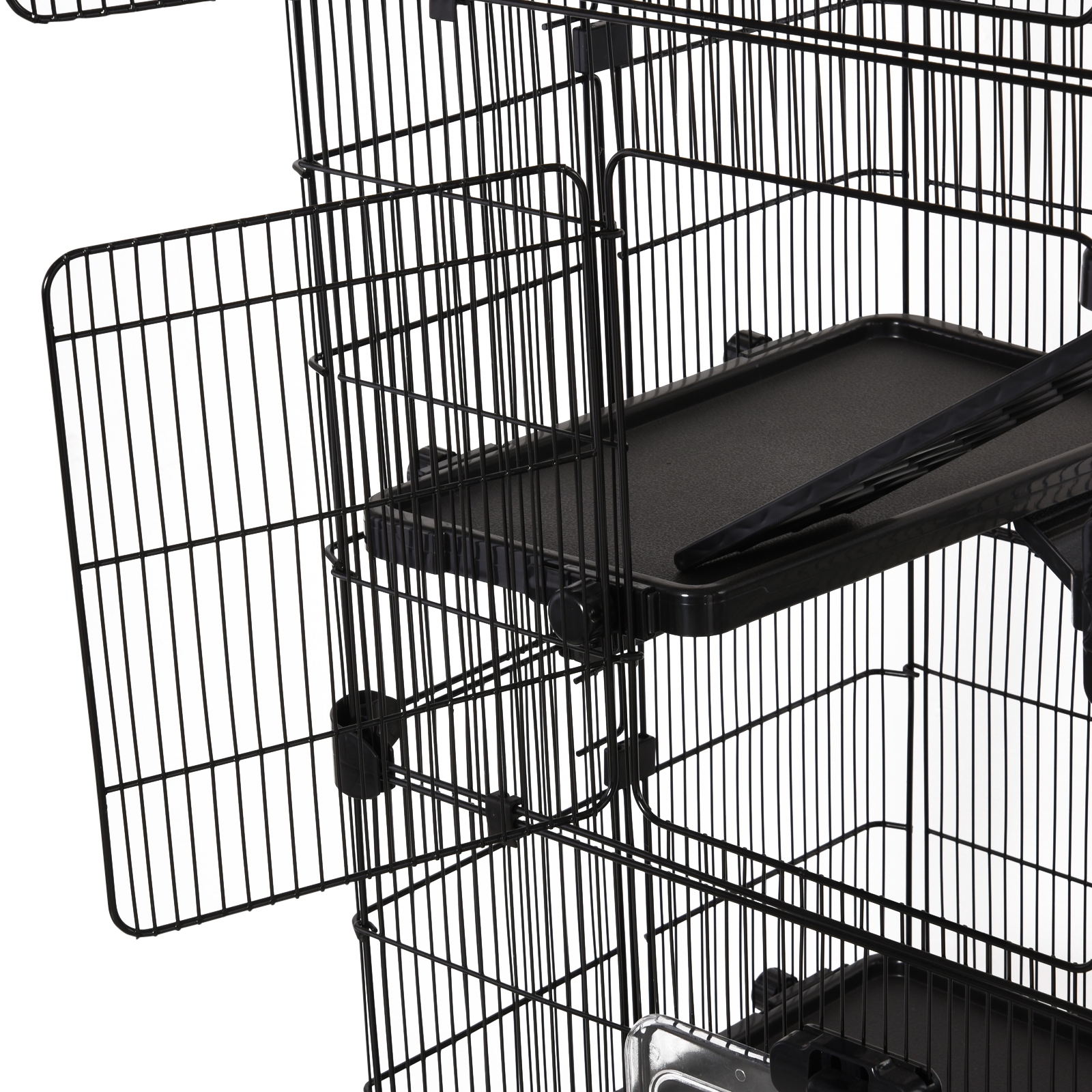 PawHut Rolling Small Animal Rabbit Cage for Bunny Chinchillas Gerbils with a Large Living Space 28.75 x 18 x 53.5 Black Bed Bath Beyond 31662882