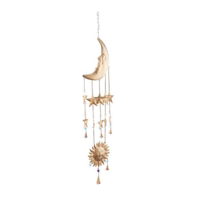 Gold Iron Eclectic Windchime 32 x 11 x 1