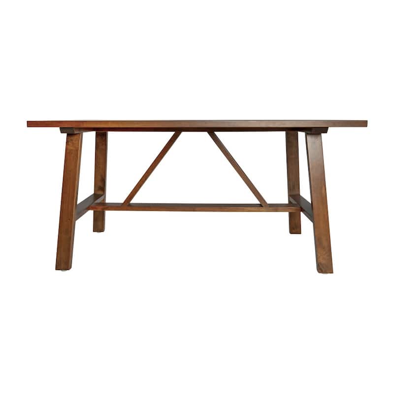 Farmhouse Style Trestle Base Solid Wood Coffee Table