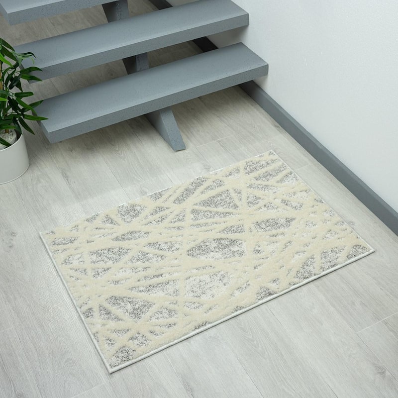 Luxe Weavers Geometric Abstract Lines Area Rug - 2x3 - Gray