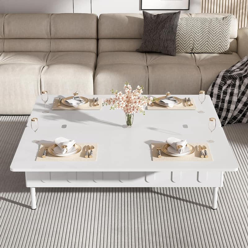Multi-Functional Adjustable Coffee Table with Hidden Storage Compartment for Living Room