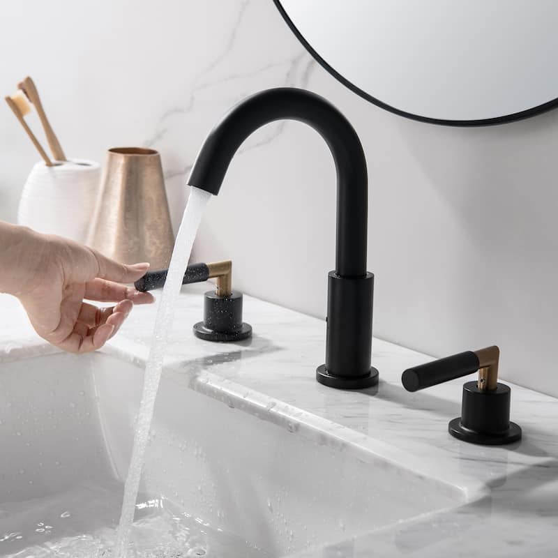 8.7"H Stainless Steel Widespread 2-handle Bathroom Sink Faucet
