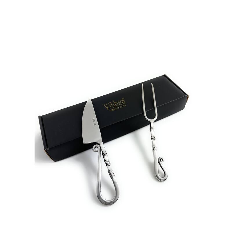 Vibhsa Luxe Collection Silver Carving Set of 2