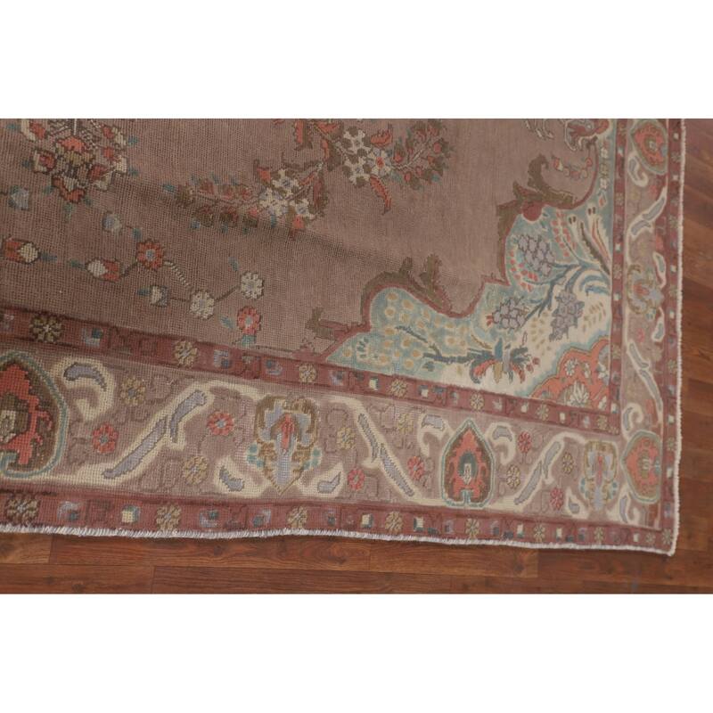 Tabriz Persian Vintage Area Rug Handmade Floral Wool Carpet - 6'4" x 9'11"