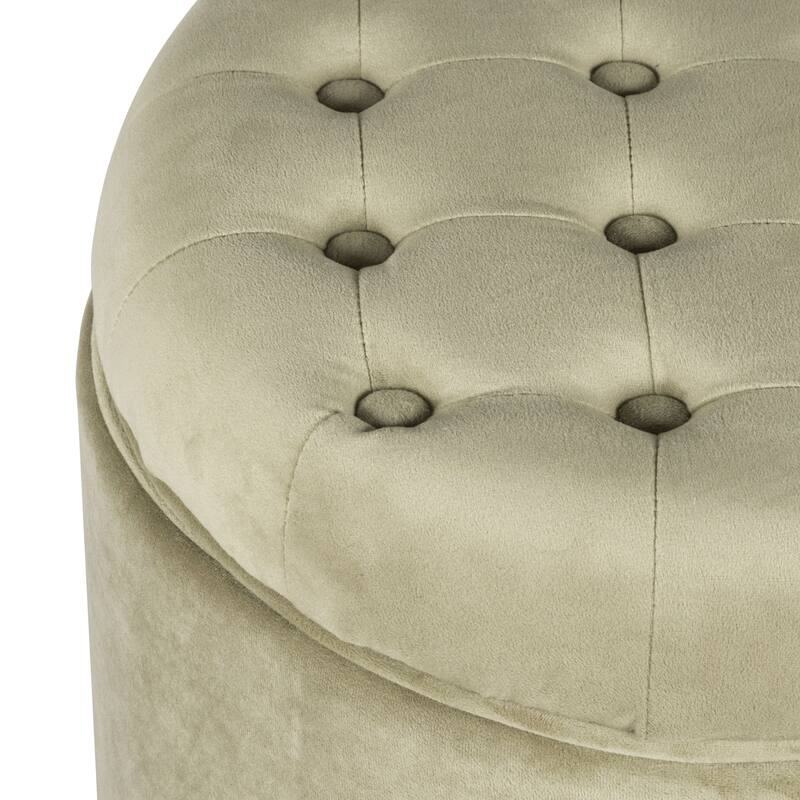 Carson Carrington Hare Round Button-tufted Storage Ottoman