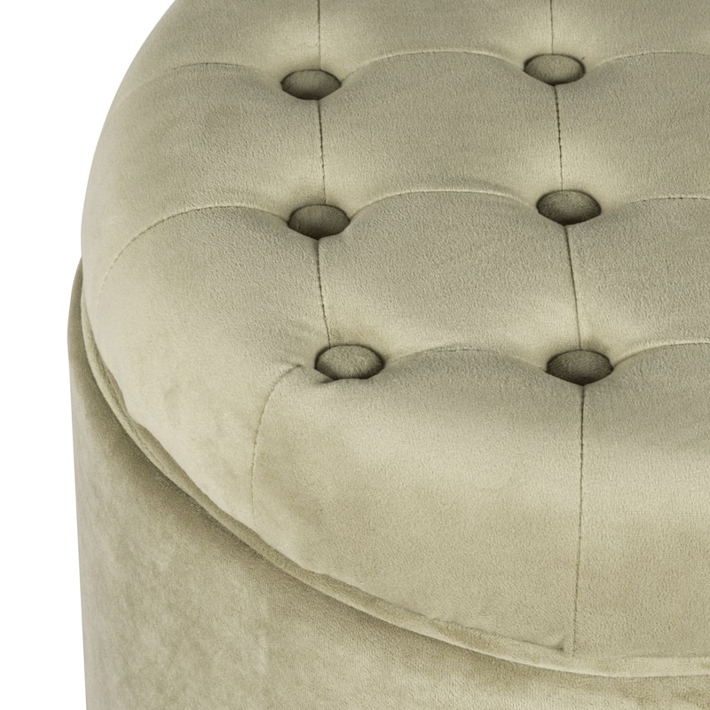 Carson Carrington Hare Large Round Button-tufted Storage Ottoman