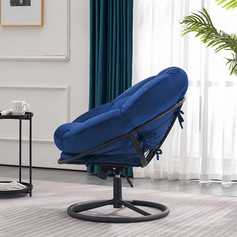 MCombo Gas Lift Swivel Papasan Chair with Height Adjustment, Velvet HQ405