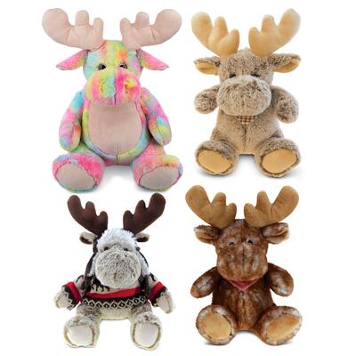 DolliBu Plush Moose Stuffed Toys - Wildlife Creature Plush Kit Toys