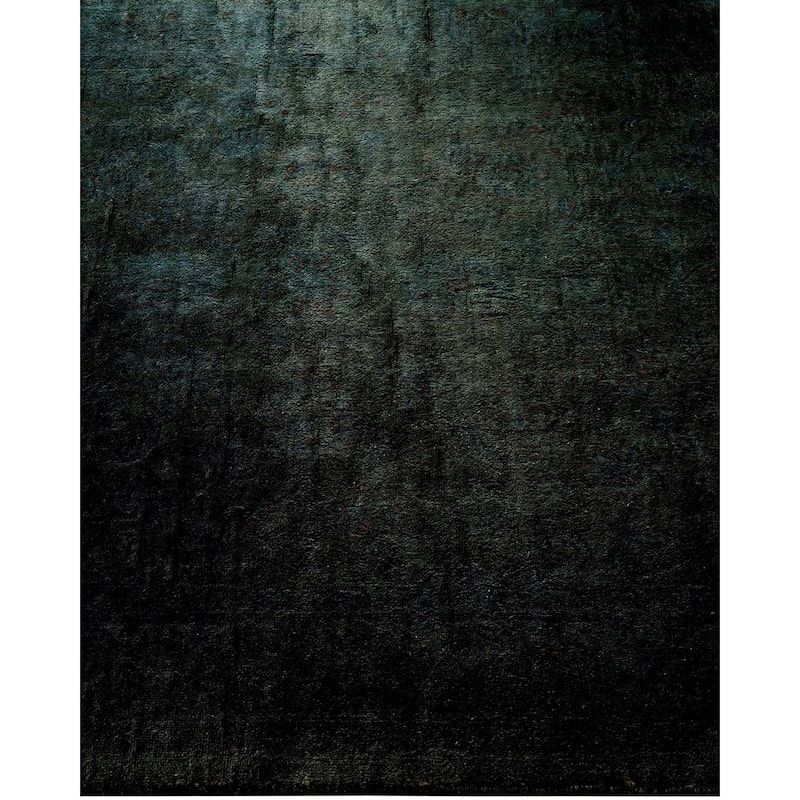 Overton Hand Knotted Wool Vintage Inspired Modern Contemporary Overdyed Black Area Rug - 3' 1" x 5' 3"