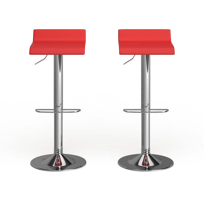 Porch & Den Blaine Chrome Air Lift Adjustable Swivel Stools (Set of 2)