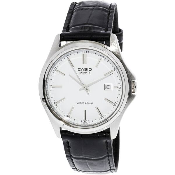 Shop Casio Men S Core Mtp1183e 7a White Leather Quartz Fashion Watch On Sale Overstock 28671064