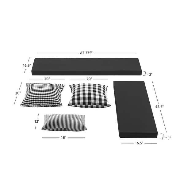 dimension image slide 2 of 3, Josie 5-Piece Nook Cushion Set