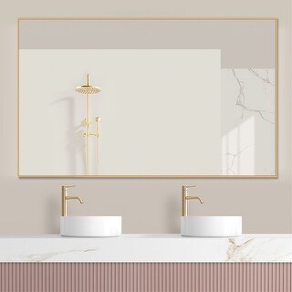 Mirror Modern Full-length Bathroom Vanity Mirror for Bathroom Gold ...
