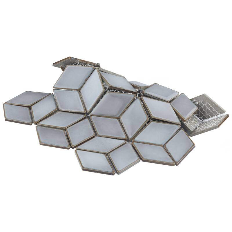 Merola Tile Hudson Rhombus Grey Eye 10-1/4" x 11-3/4" Porcelain Floor and Wall Tile