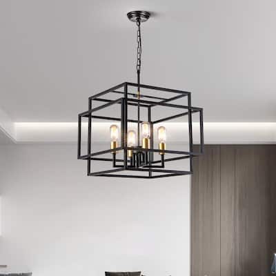 Maxax 4 - Light Lantern Square Chandelier - MX19078-4-P