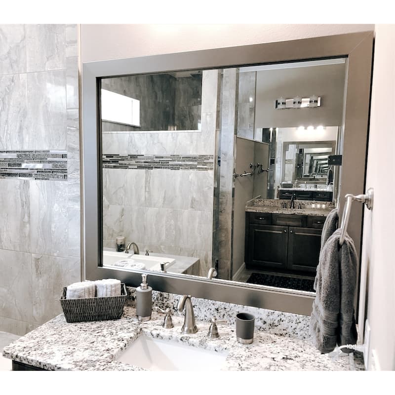 Pendleton Satin Nickel Framed Vanity Mirror
