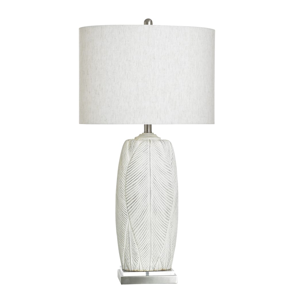 StyleCraft Poly Table Lamp - Mali Silver - White Shade