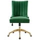 preview thumbnail 34 of 52, Empower Channel Tufted Performance Velvet Office Chair in Gold Teal