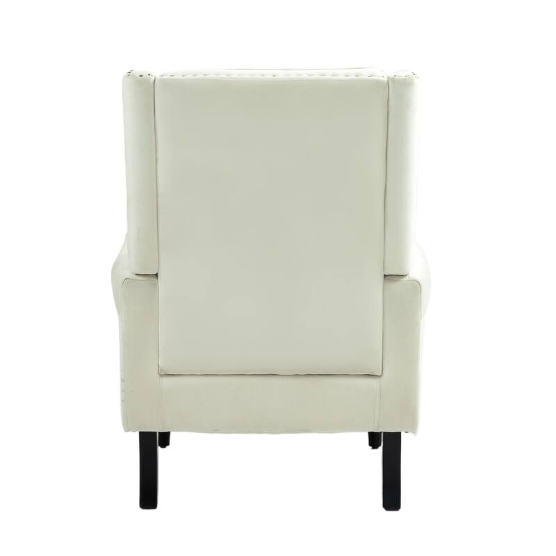 Tufted High Back Chair Living Room Wood Frame Armchair